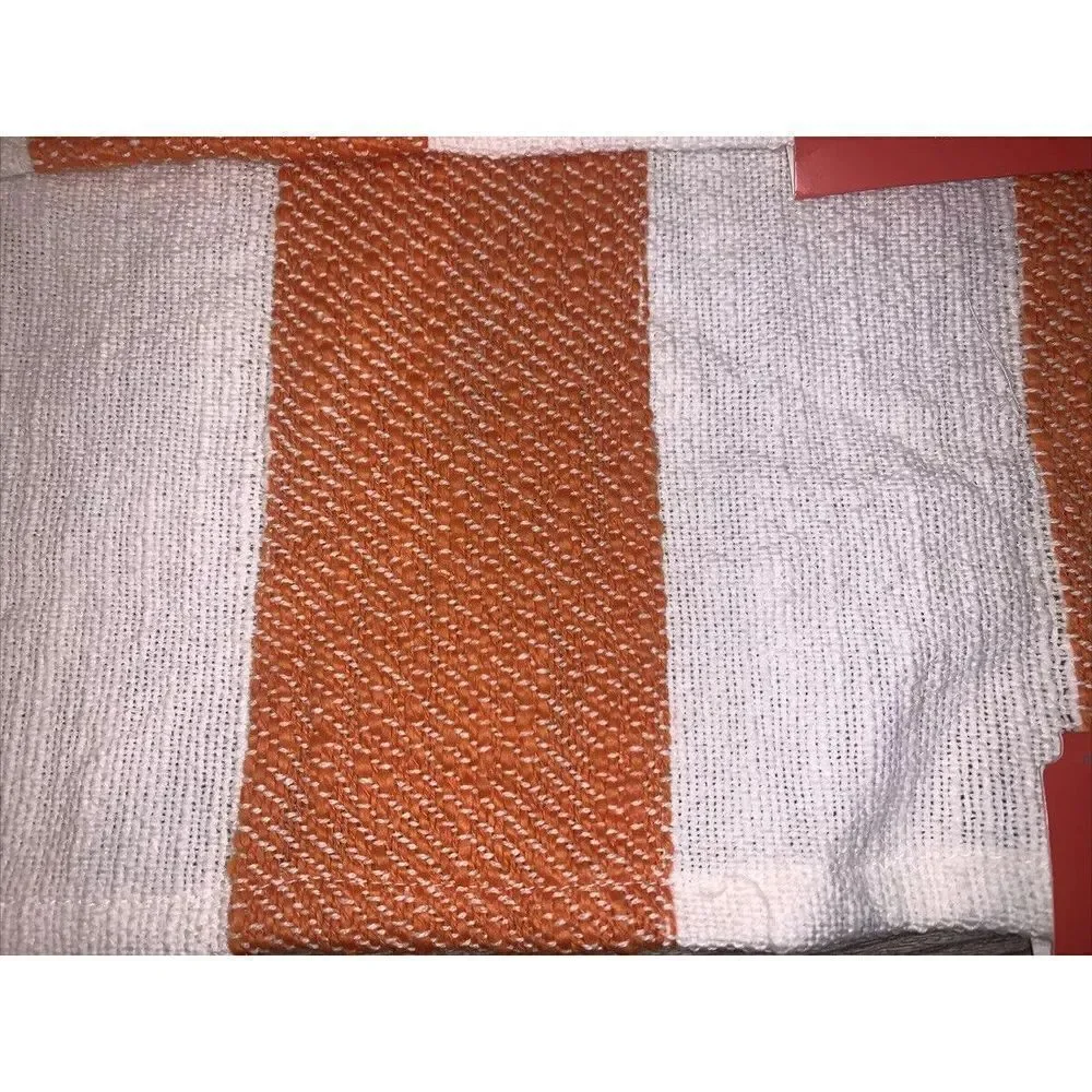 Set Of 4 OpalHouse Cotton Preppy Stripe Placemats. Orange/White. NWT. U